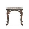 Lyra Outdoor Side End Table | Cabriole Legs | Brown Aluminium | 18"