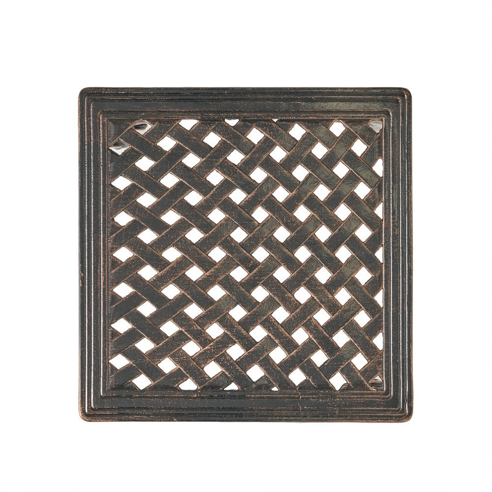 Lyra Outdoor Side End Table | Cabriole Legs | Brown Aluminium | 18"
