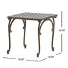 Lyra Outdoor Side End Table | Cabriole Legs | Brown Aluminium | 18"