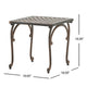 Lyra Outdoor Side End Table | Cabriole Legs | Brown Aluminium | 18"