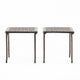 Lyra Outdoor Side End Table | Cabriole Legs | Brown Aluminium | 18"