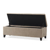 Elias Long Storage Ottoman Bench | Hinged Lid | Sand Beige | 51’’ BM335183