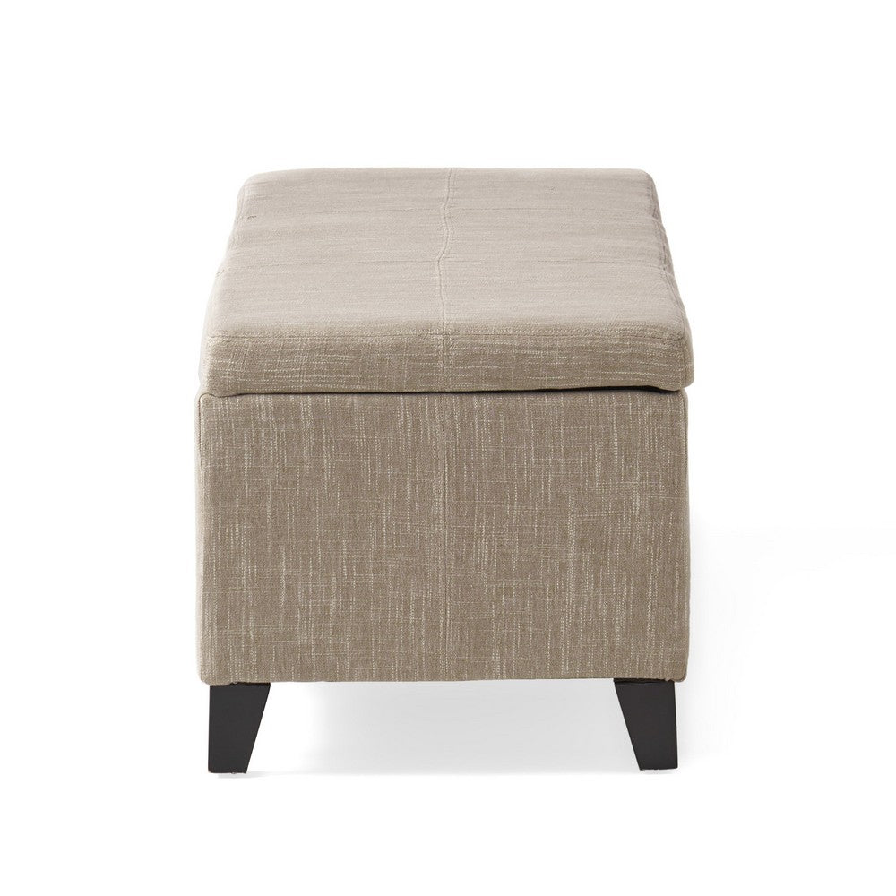 Elias Long Storage Ottoman Bench | Hinged Lid | Sand Beige | 51"