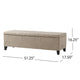 Elias Long Storage Ottoman Bench | Hinged Lid | Sand Beige | 51’’ BM335183