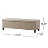 Elias Long Storage Ottoman Bench | Hinged Lid | Sand Beige | 51"