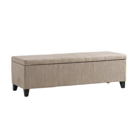 Elias Long Storage Ottoman Bench | Hinged Lid | Sand Beige | 51"