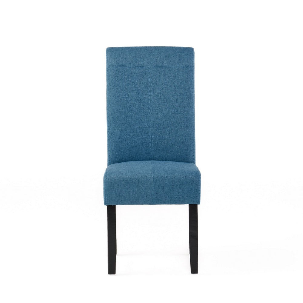 Tanya Armless Dining Chair Set of 2 | Stitched Details | Blue Fabric