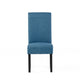 Tanya Armless Dining Chair Set of 2 | Stitched Details | Blue Fabric