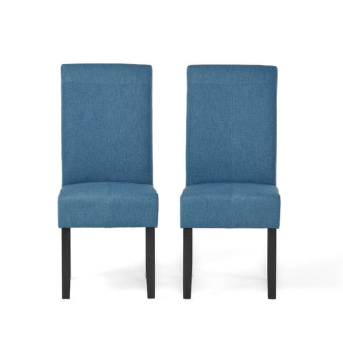 Tanya Armless Dining Chair Set of 2 | Stitched Details | Blue Fabric