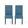 Tanya Armless Dining Chair Set of 2 | Stitched Details | Blue Fabric