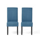 Tanya Armless Dining Chair Set of 2 | Stitched Details | Blue Fabric