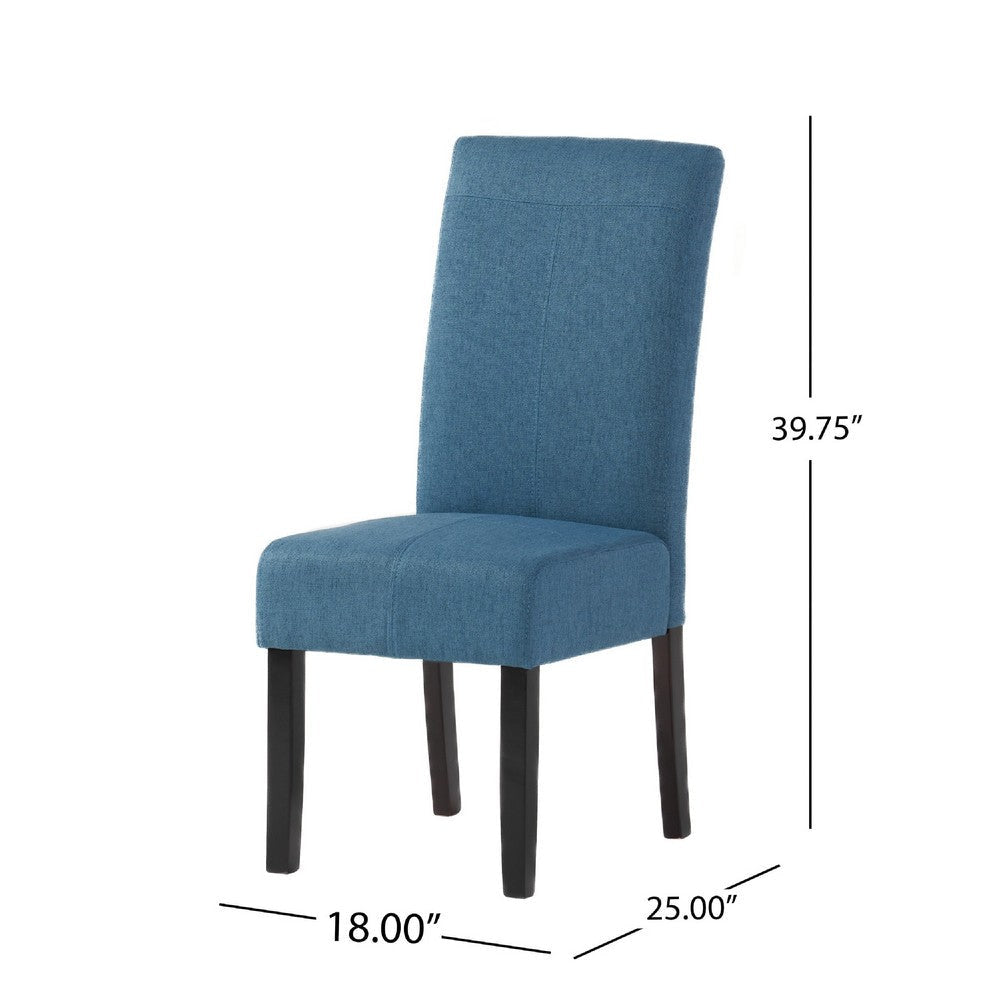Tanya Armless Dining Chair Set of 2 | Stitched Details | Blue Fabric BM335184