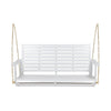 Mania Porch Swing Bench with Hanging Chain | Slatted White Acacia Wood BM335186