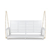 Mania Porch Swing Bench with Hanging Chain | Slatted White Acacia Wood