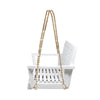 Mania Porch Swing Bench with Hanging Chain | Slatted White Acacia Wood