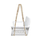 Mania Porch Swing Bench with Hanging Chain | Slatted White Acacia Wood