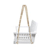 Mania Porch Swing Bench with Hanging Chain | Slatted White Acacia Wood BM335186