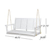 Mania Porch Swing Bench with Hanging Chain | Slatted White Acacia Wood