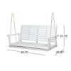 Mania Porch Swing Bench with Hanging Chain | Slatted White Acacia Wood BM335186