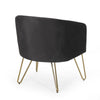 Anya Lounge Armchair | Gold Hairpin Legs | Curved Round Black Velvet BM335187