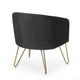 Anya Lounge Armchair | Gold Hairpin Legs | Curved Round Black Velvet BM335187