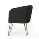 Anya Lounge Armchair | Gold Hairpin Legs | Curved Round Black Velvet