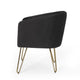 Anya Lounge Armchair | Gold Hairpin Legs | Curved Round Black Velvet BM335187