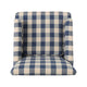 Lit Club Accent Chair with Turned Legs | Blue Black and Cream Fabric BM335188