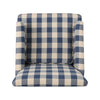 Lit Club Accent Chair with Turned Legs | Blue Black and Cream Fabric