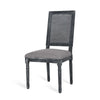 Roco Dining Chair Set of 2 | Cane Backrest | Fluted Legs | Gray Fabric