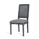 Roco Dining Chair Set of 2 | Cane Backrest | Fluted Legs | Gray Fabric