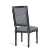Roco Dining Chair Set of 2 | Cane Backrest | Fluted Legs | Gray Fabric BM335189