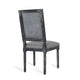 Roco Dining Chair Set of 2 | Cane Backrest | Fluted Legs | Gray Fabric