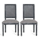Roco Dining Chair Set of 2 | Cane Backrest | Fluted Legs | Gray Fabric