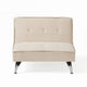 Coco Accent Ottoman Chair | Foldable Backrest | Silver Iron | Ivory BM335190