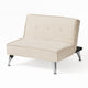 Coco Accent Ottoman Chair | Foldable Backrest | Silver Iron | Ivory