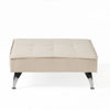 Coco Accent Ottoman Chair | Foldable Backrest | Silver Iron | Ivory