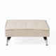 Coco Accent Ottoman Chair | Foldable Backrest | Silver Iron | Ivory