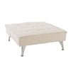 Coco Accent Ottoman Chair | Foldable Backrest | Silver Iron | Ivory