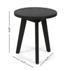 Ina Outdoor Round Side Table with Tripod Base | Dark Gray Wood 16"