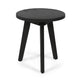 Ina Outdoor Round Side Table with Tripod Base | Dark Gray Wood 16"