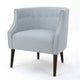 Fenny Accent Club Chair | Tapered Birch Wood Legs | Blue Button Tufted