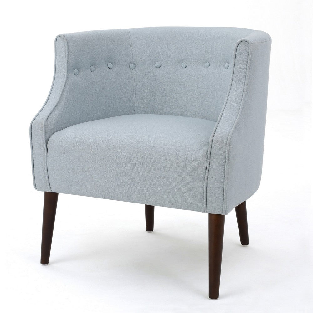 Fenny Accent Club Chair | Tapered Birch Wood Legs | Blue Button Tufted BM335194