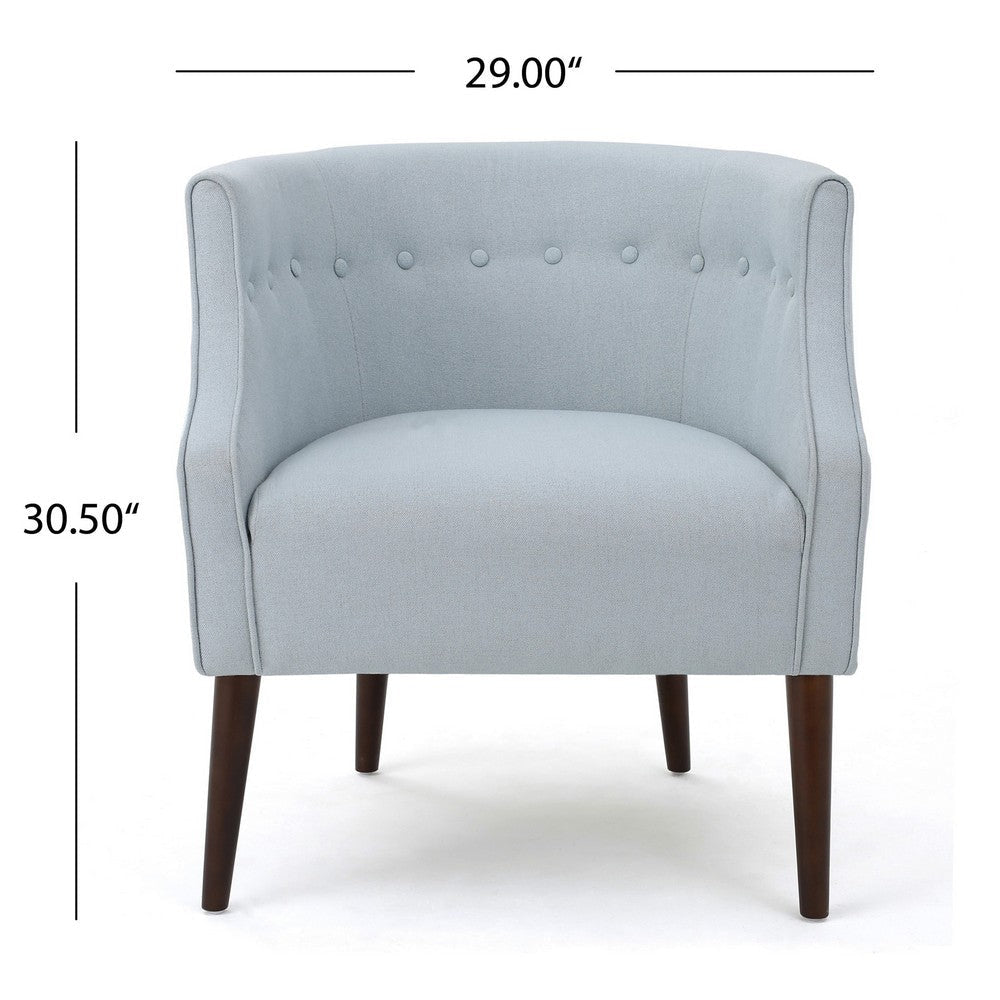 Fenny Accent Club Chair | Tapered Birch Wood Legs | Blue Button Tufted BM335194