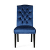 Elona Dining Chair Set of 2 | Blue Button Tufted Diamond Stitch Velvet