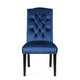 Elona Dining Chair Set of 2 | Blue Button Tufted Diamond Stitch Velvet BM335196