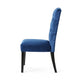 Elona Dining Chair Set of 2 | Blue Button Tufted Diamond Stitch Velvet