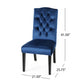 Elona Dining Chair Set of 2 | Blue Button Tufted Diamond Stitch Velvet