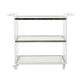 Manya Rolling Bar Cart | Tempered Glass Shelves | Clear Acrylic White BM335197