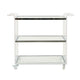 Manya Rolling Bar Cart | Tempered Glass Shelves | Clear Acrylic White